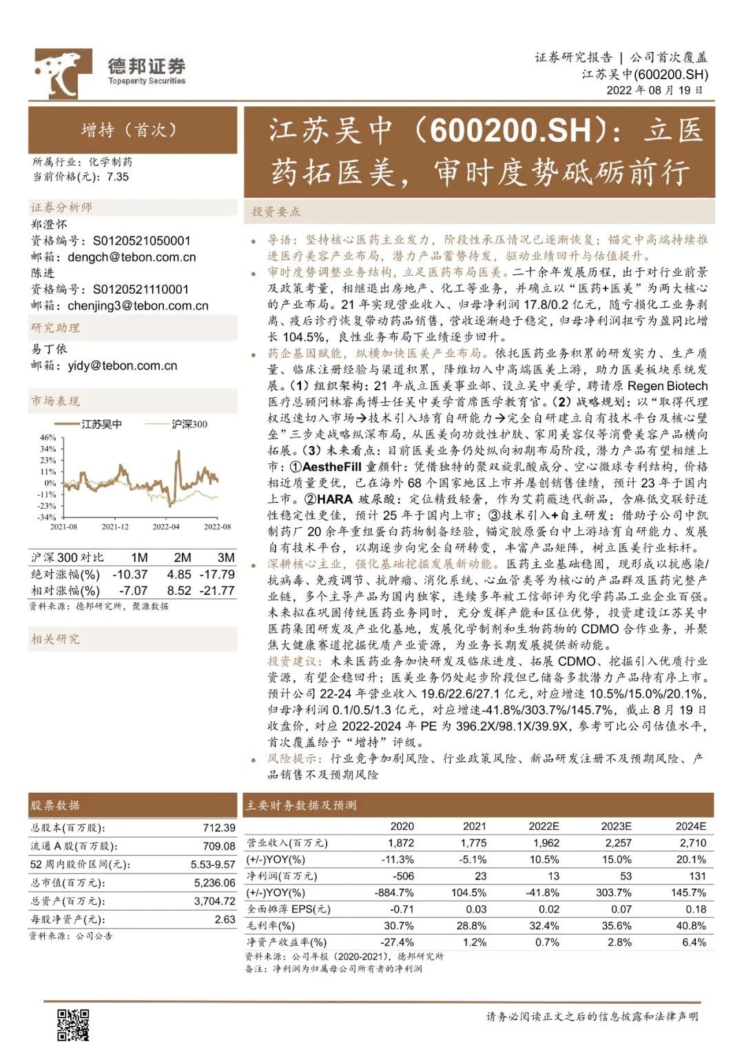 醫(yī)與美產(chǎn)業(yè)筆記 | 江蘇吳中：立醫(yī)藥拓醫(yī)美，審時(shí)度...